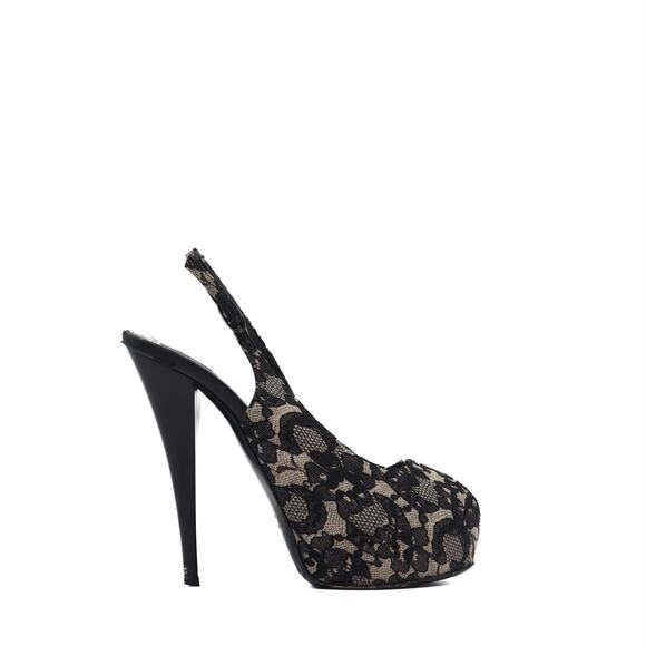 Guiseppe Zanotti Lace Slingback Platform Peep Toe Pumps Size 38.5 - Picture 1 of 10